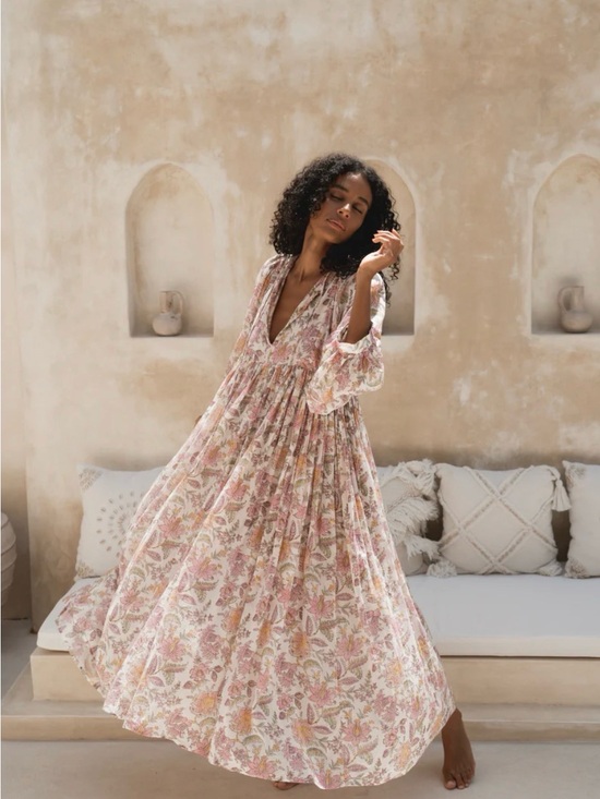 Daughters of India Dresses & Skirts - KYRA MAXI DRESS ~ FUCHSIA BLOOM